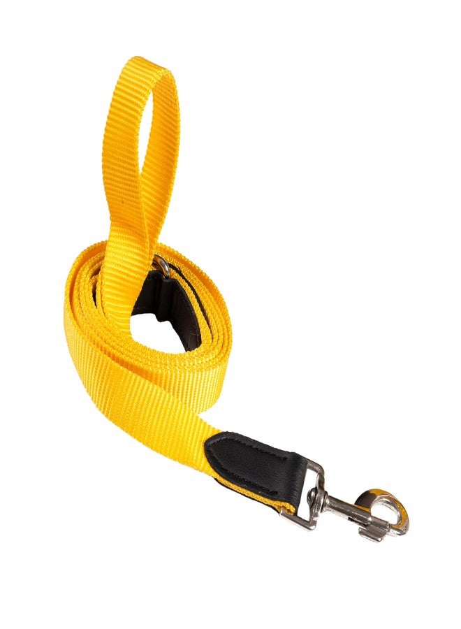 ADIL'S Adil’s 5FT Adjustable Nylon Dog Leash with Soft Leather Handle - Durable Long Lead with 360° Swivel Hook - Strong, Tangle-Free Leash for Walking & Training Small, Medium & Large Dogs (Yellow) - Image 1